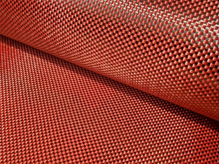 Red Plain/Twill Carbon fiber Mixed Kevlar fabric - Image 5