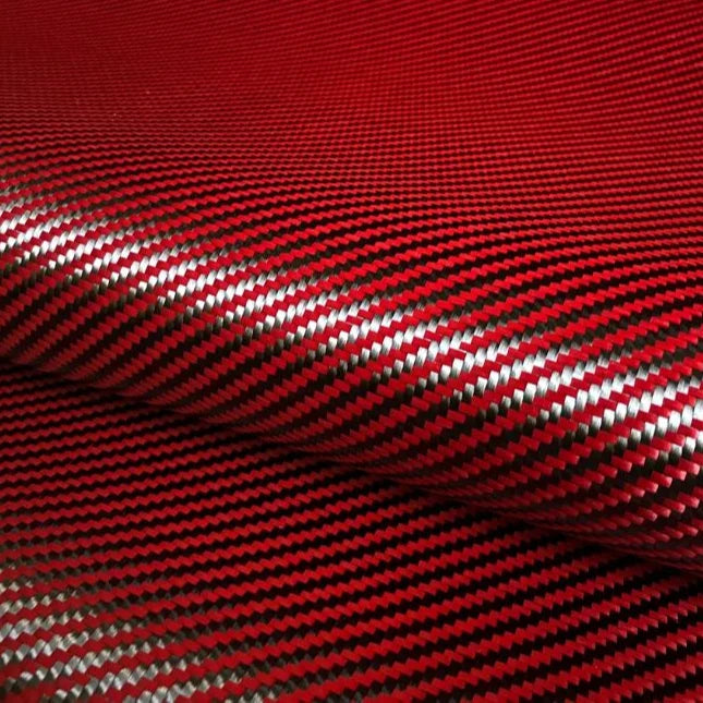 Red Plain/Twill Carbon fiber Mixed Kevlar fabric