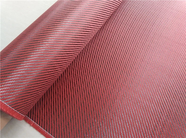 Red Plain/Twill Carbon fiber Mixed Kevlar fabric - Image 2