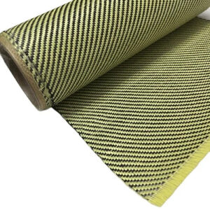 Yellow Hybrid Aramid Carbon Fiber Hybrid Fabric