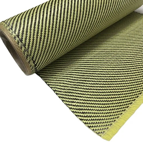 Yellow Hybrid Aramid Carbon Fiber Hybrid Fabric