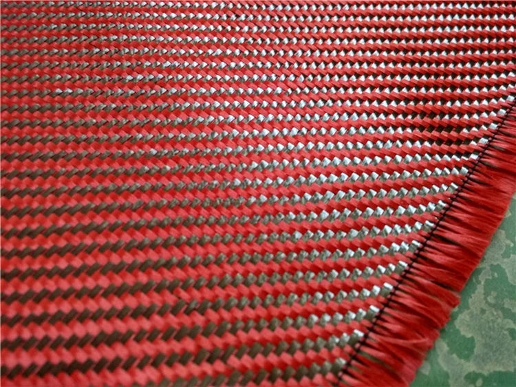 Red Plain/Twill Carbon fiber Mixed Kevlar fabric - Image 4